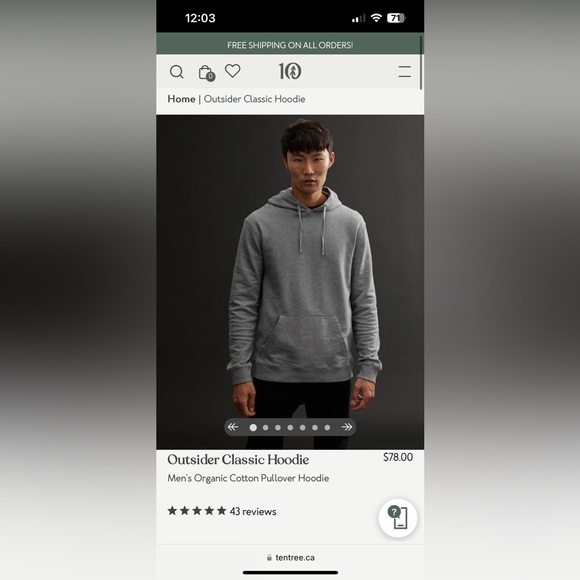 10 tree outsider hoodie black - Picture 1 of 3